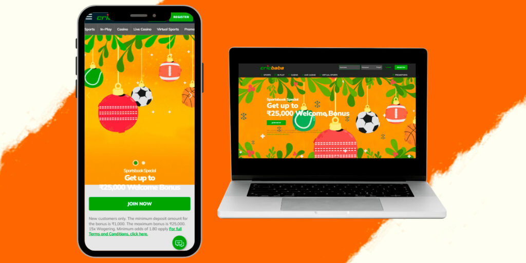 The official site of the Cricbaba platform, both on mobile and desktop devices